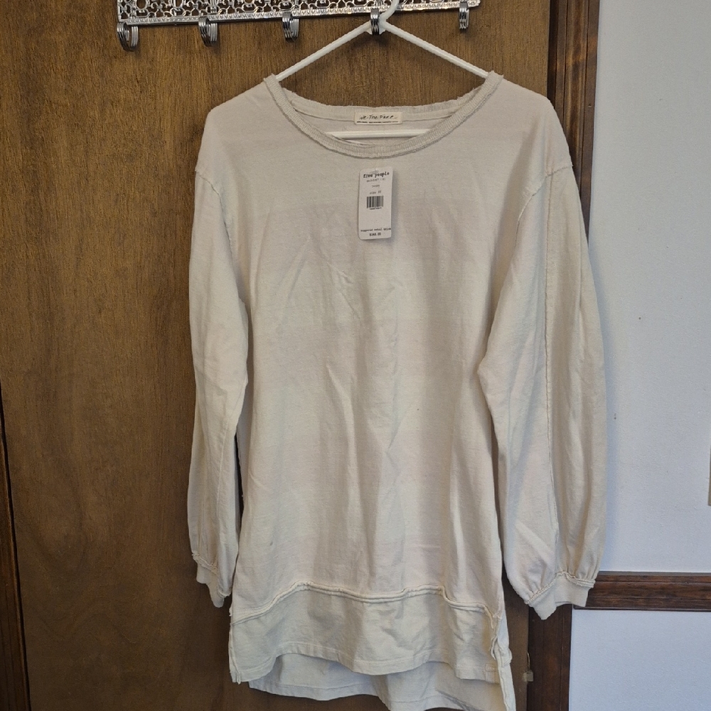 Free People Off-White Long Sleeve Top